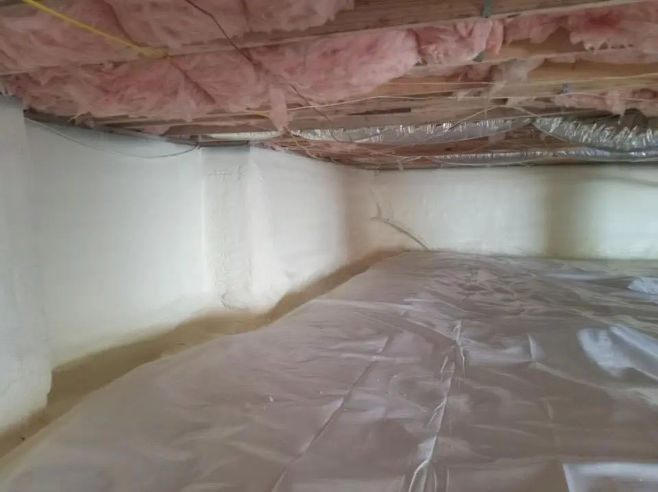 Crawl space encapsulation with closed-cell spray foam for Attic Insulation in Albany